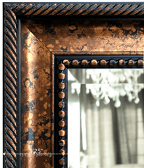 Santino Aged Bronze Black Accent Framed Wall Mirror - West Frames
