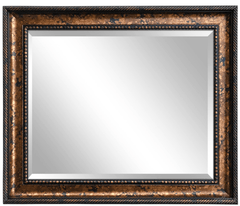 Santino Aged Bronze Black Accent Framed Wall Mirror - West Frames