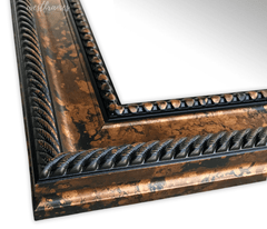 Santino Aged Bronze Black Accent Framed Wall Mirror - West Frames