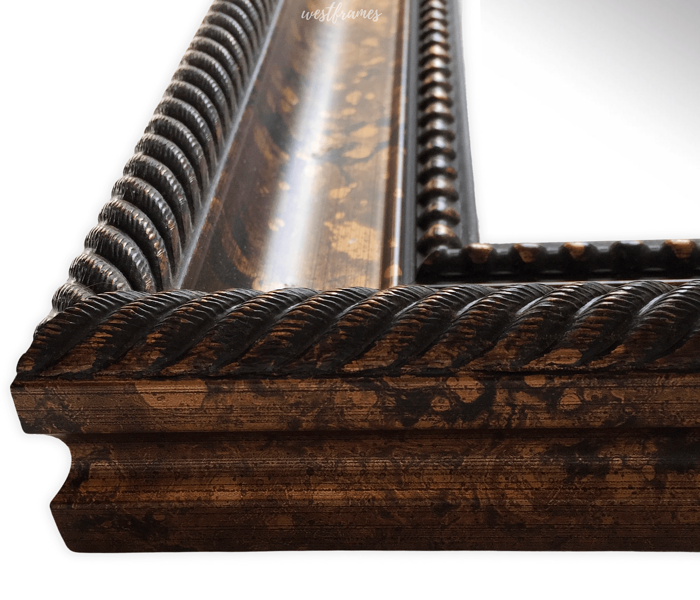 Santino Aged Bronze Black Accent Framed Wall Mirror - West Frames