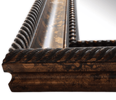 Santino Aged Bronze Black Accent Framed Wall Mirror - West Frames