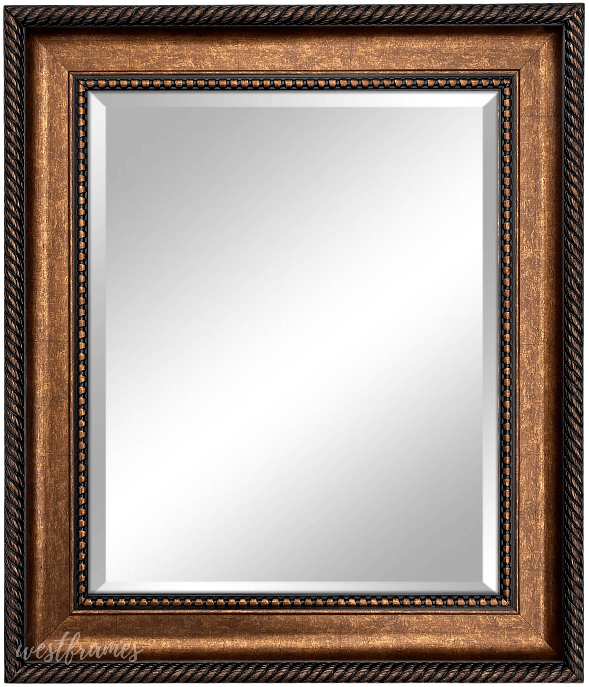 Santino Dark Golden Brown Framed Wall Mirror - West Frames