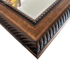 Santino Dark Golden Brown Framed Wall Mirror - West Frames