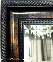 Santino Black Copper Beaded Edge Decorative Wall Mirror
