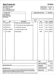 Custom Order - Invoice # 4132