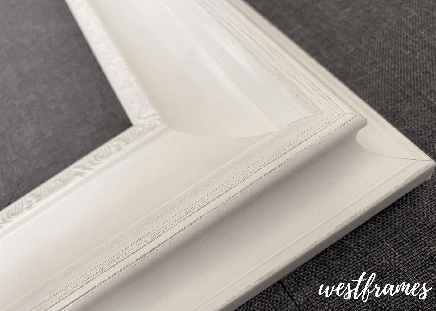 Stella Cottage French Shabby Ornate White Finish Wall Picture Frame - West Frames