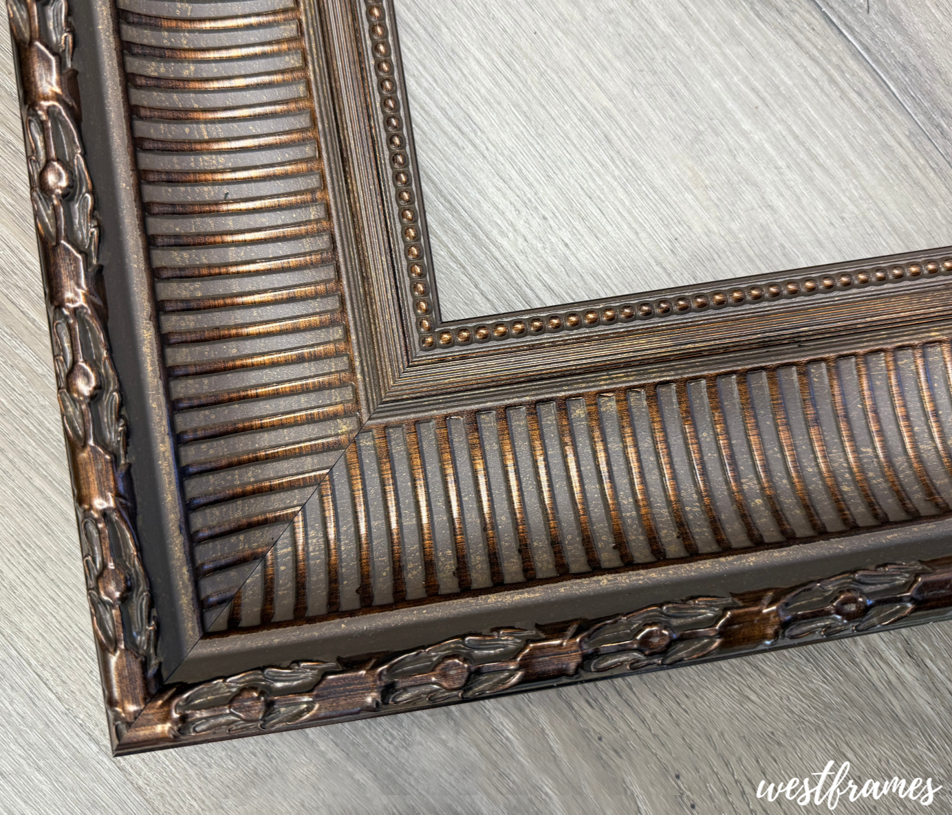 Vera Museum Gallery Ornate Beaded Antique Copper Brown Picture Frame - West Frames