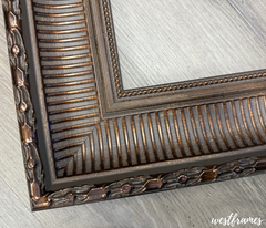 Vera Museum Gallery Ornate Beaded Antique Copper Brown Picture Frame - West Frames