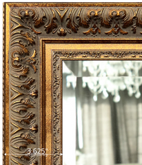Victoria French Ornate Embossed Antique Gold Framed Wood Wall Mirror - West Frames