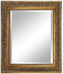 Victoria French Ornate Embossed Antique Gold Framed Wood Wall Mirror - West Frames