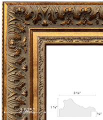 Victoria French Ornate Embossed Wood Picture Frame Antique Gold