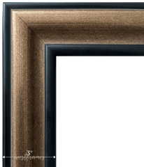 Vienna Rustic Vintage Gold Black Traditional Style Wood Wall 3 Inch Wide Picture Frame - West Frames