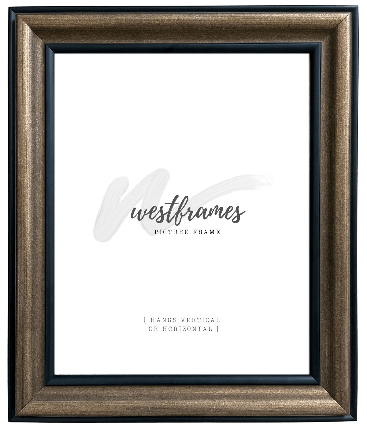 Vienna Rustic Vintage Gold Black Traditional Style Wood Wall 3 Inch Wide Picture Frame - West Frames