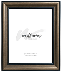 Vienna Rustic Vintage Gold Black Traditional Style Wood Wall 3 Inch Wide Picture Frame - West Frames