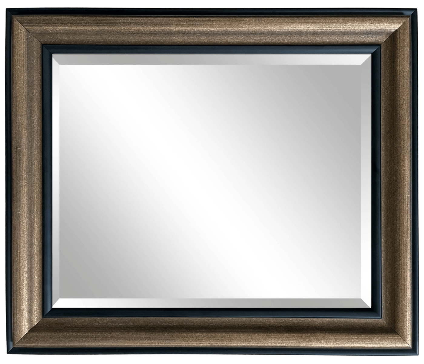 Vienna Rustic Vintage Gold Black Trim Finish Traditional Style Wood Framed Wall Mirror - West Frames