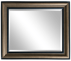 Vienna Rustic Vintage Gold Black Trim Finish Traditional Style Wood Framed Wall Mirror - West Frames