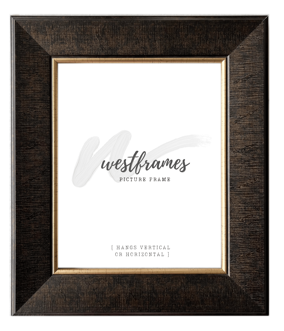 Kennedy Distressed Brown Gold Wall Picture Frame - West Frames