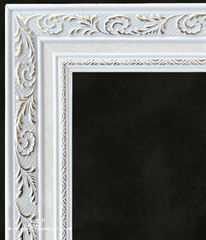 Elsie White Gold Ornate Linen Liner Picture Frame - West Frames