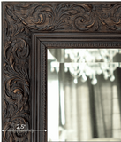 Bella French Ornate Embossed Wood Bronze Framed Leaner Floor Mirror - West Frames