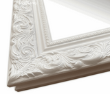 Bella French Ornate Embossed Wood Framed Floor Mirror Shabby White - West Frames