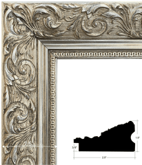 Bella French Ornate Embossed Wood Picture Frame Antique Silver Gold - West Frames