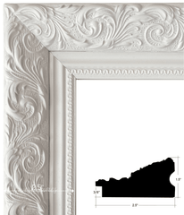 Bella French Ornate Embossed Wood Wall Picture Frame Shabby White - West Frames