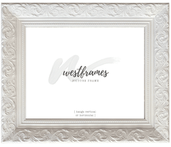Bella French Ornate Embossed Wood Wall Picture Frame Shabby White - West Frames