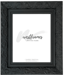 Bella French Ornate Embossed Wood Wall Picture Frame Vintage Black - West Frames