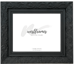 Bella French Ornate Embossed Wood Wall Picture Frame Vintage Black - West Frames