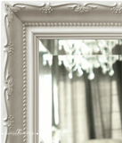 Camilla French Ornate Shabby White Wood Framed Wall Mirror - West Frames