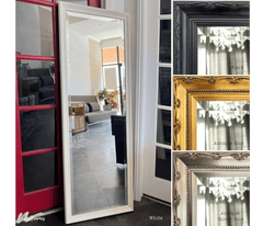 Camilla French Ornate Wood Framed Leaner Floor Mirror - West Frames