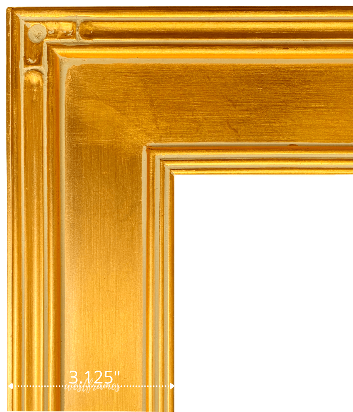 Classic Gold Leaf Wood Plein Air Gallery Closed Corner Picture Frame 3 1/8" Wide - West Frames