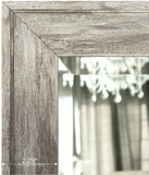 Cora Edge Farmhouse Distressed Natural Ivory Silver Metallic Finish Wall Framed Mirror - West Frames