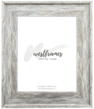 Cora Edge Farmhouse Distressed Natural Ivory Silver Metallic Picture Frame 2.75" - West Frames