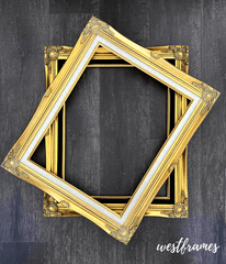 Daisy Antique Gold Leaf Wood French Baroque Picture Frame with Natural Linen Liner - West Frames