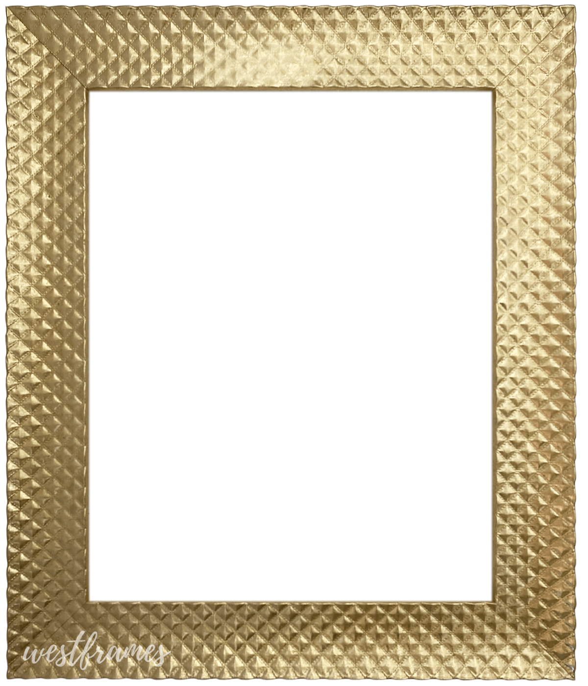 Diamond Pattern Wood Wall Picture Frame 2" Gold Finish - West Frames