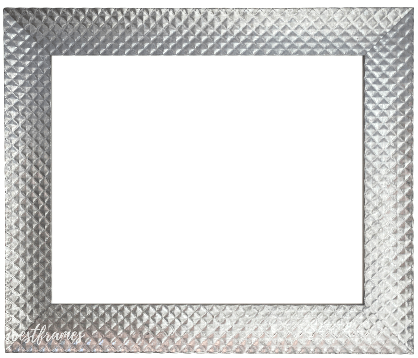 Diamond Pattern Wood Wall Picture Frame 2" Silver Finish - West Frames