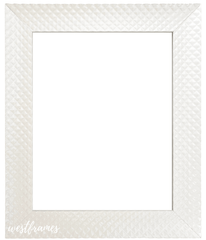 Diamond Pattern Wood Wall Picture Frame White Finish - West Frames