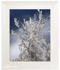 Diamond Pattern Wood Wall Picture Frame White Finish - West Frames