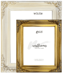 Duchess French Baroque Ornate Wood Picture Frame Antique Off-White Finish - West Frames