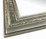 Elegance French Ornate Embossed Antique Silver Gold Framed Wood Wall Mirror - West Frames
