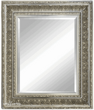 Elegance French Ornate Embossed Antique Silver Gold Framed Wood Wall Mirror - West Frames