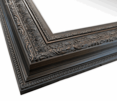 Elegance French Ornate Embossed Wood Framed Floor Mirror Bronze Finish - West Frames