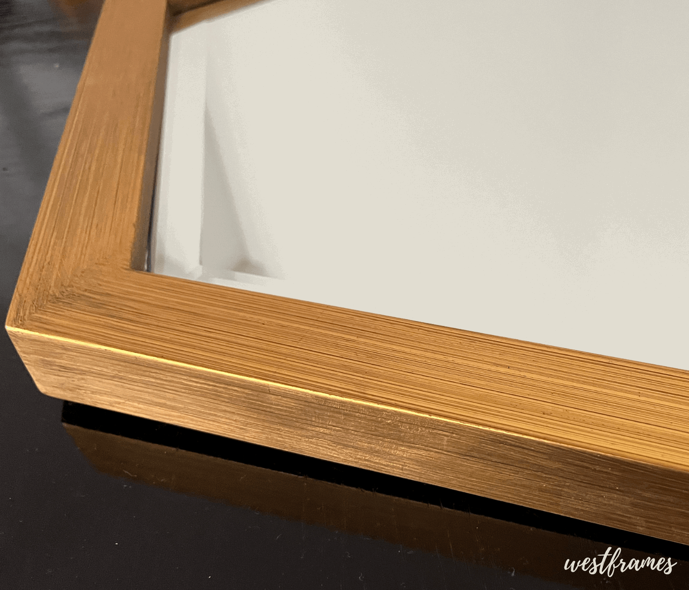Geometric Gold Wood Framed Bathroom Vanity Mid-Century Modern Accent Wall Mirror - West Frames