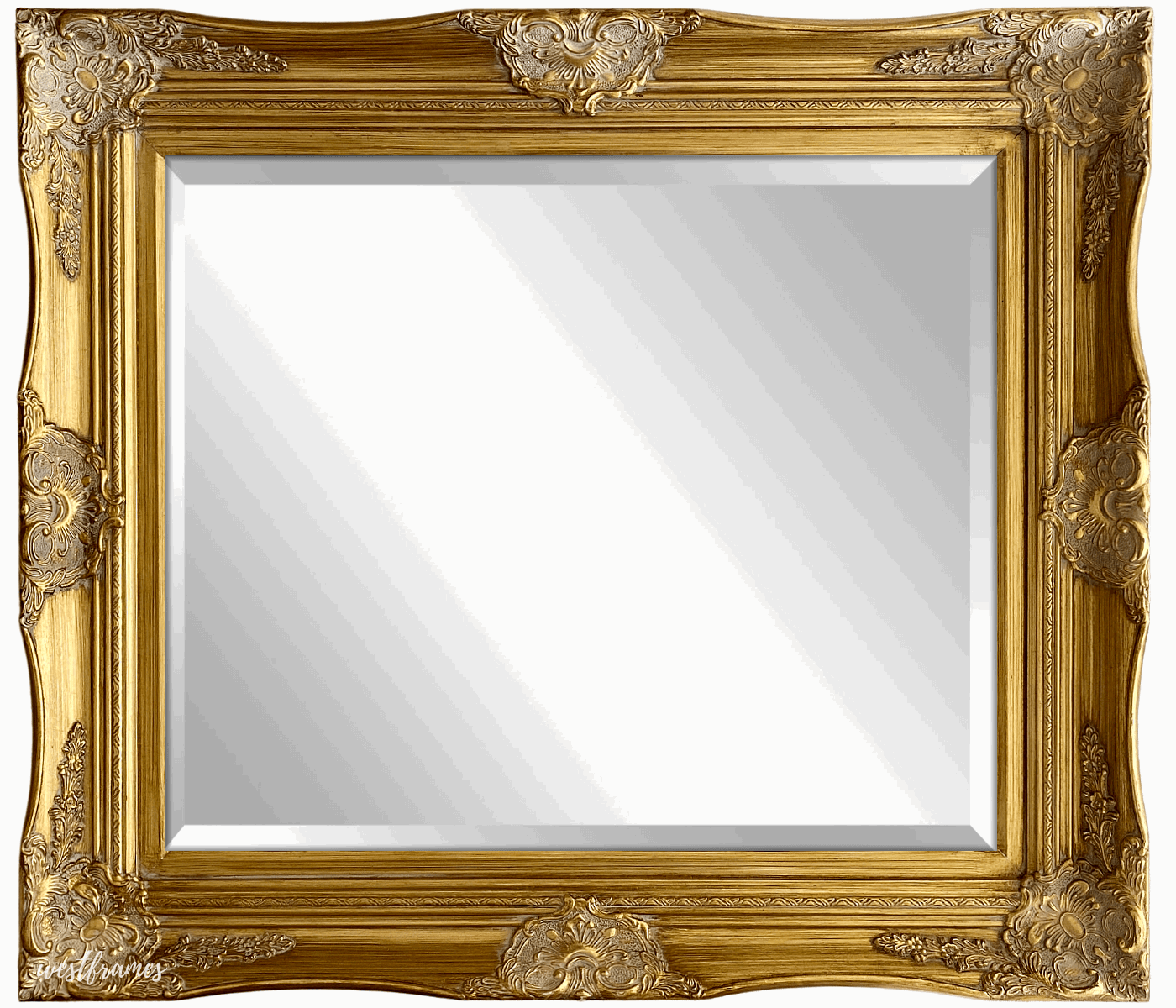 Georgiana Antique Gold Leaf French Ornate Baroque Framed Wall Mirror - West Frames