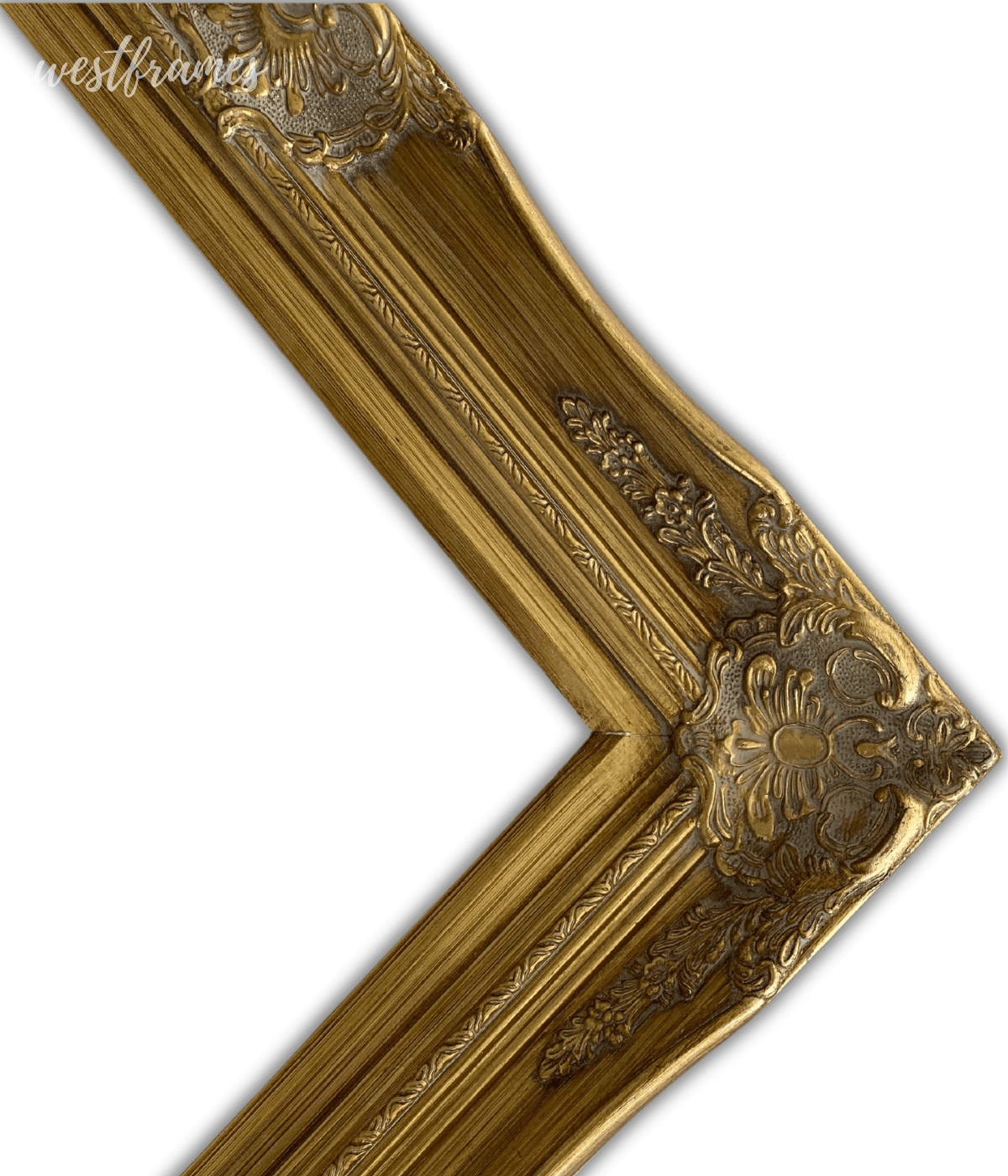 Georgiana Ornate Antique Gold Leaf Wood French Baroque Picture Frame 4" Wide - West Frames