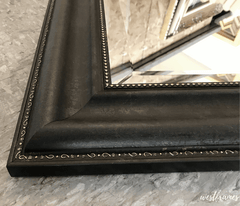 Havana Distressed Charcoal Black Rectangle Decorative Framed Wall Mirror - West Frames