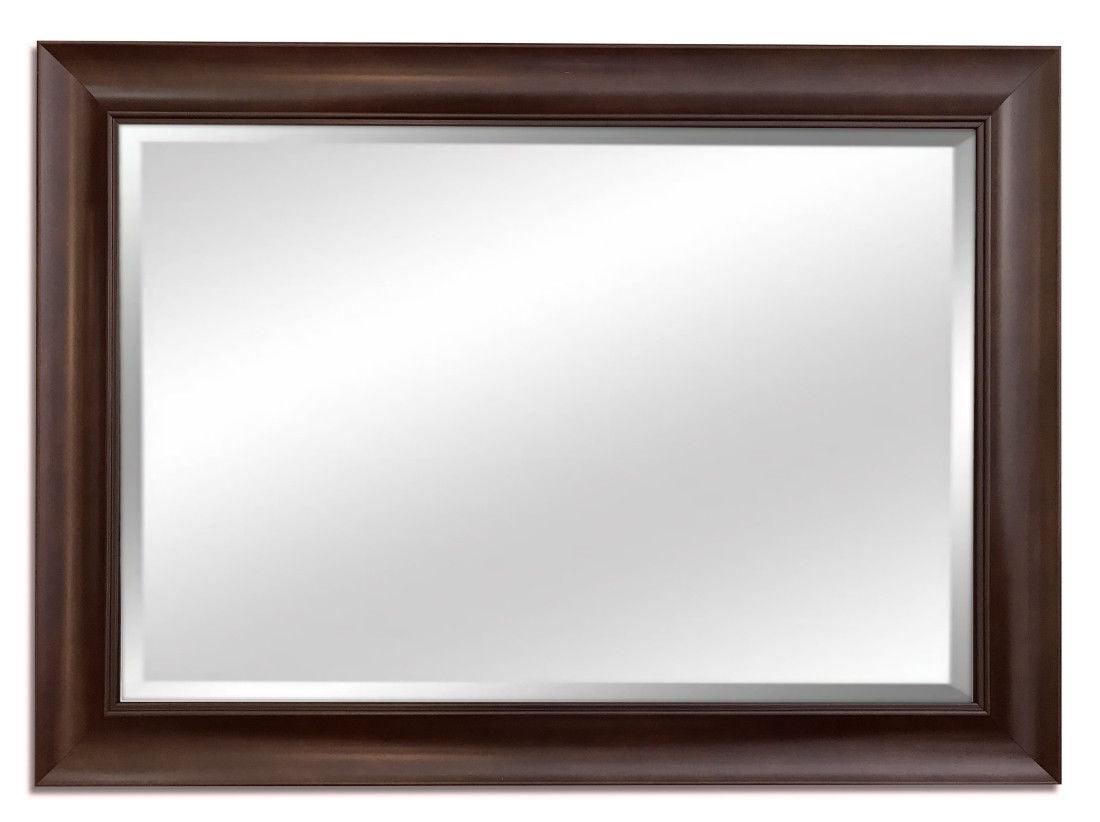 Hugo Modern Contemporary Decorative Scoop Framed Wall Mirror Dark Walnut Brown - West Frames