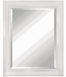Hugo Modern Contemporary Decorative Scoop Framed Wall Mirror White Finish - West Frames