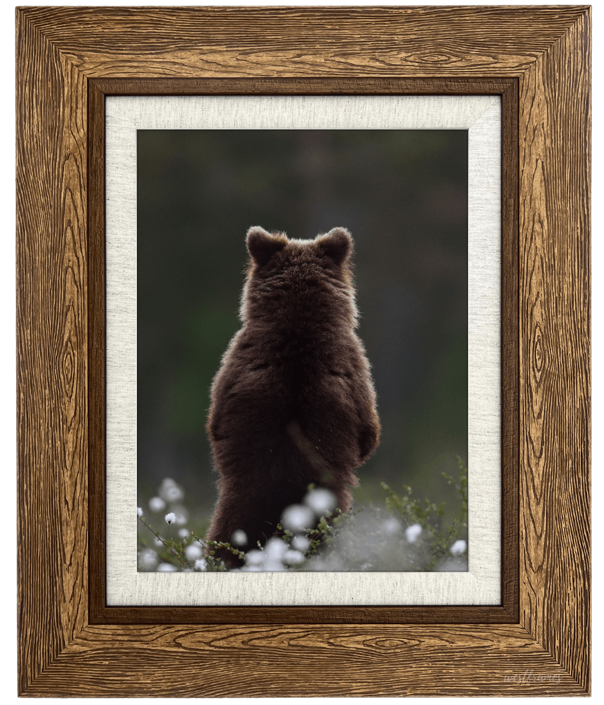 Lodge Rustic Distressed Picture Frame Brown with Linen Liner 3.75" - West Frames